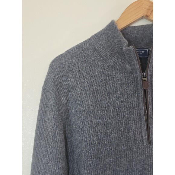 Vineyard Vines Cashmere Quarter Zip Pullover Sweater Mens Size Large Gray - Picture 3 of 10